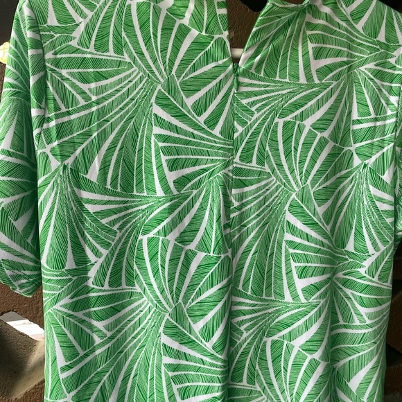 Women’s blouse,MK top for women,Michael Kors Green Leaf Print Women's Top - Picture 5 of 16